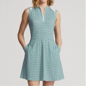 RLX GOLF Lightweight Airflow Printed green/blue dress  Sz XL
